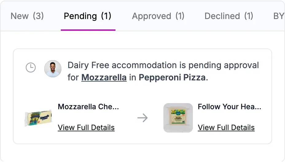 Host view of accommodations: a proposed product swap pending guest approval
